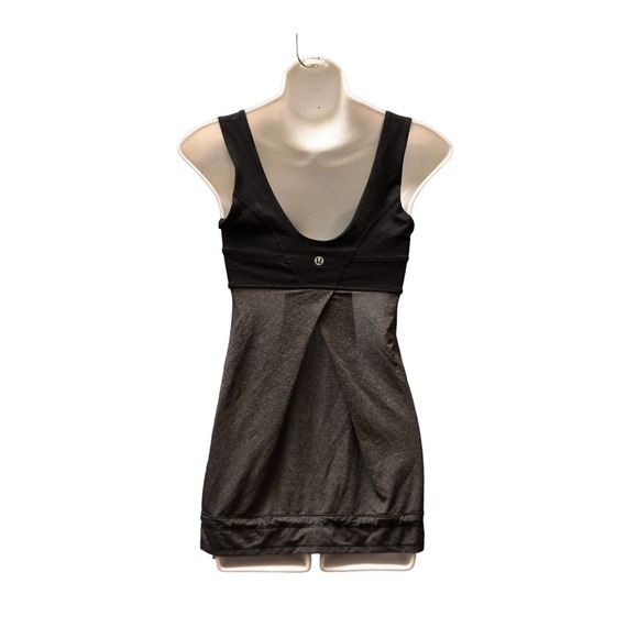 A4 Auth LULULEMON Athletica Black & Gray Sport Tank Top Sz 4 - Picture 2 of 6